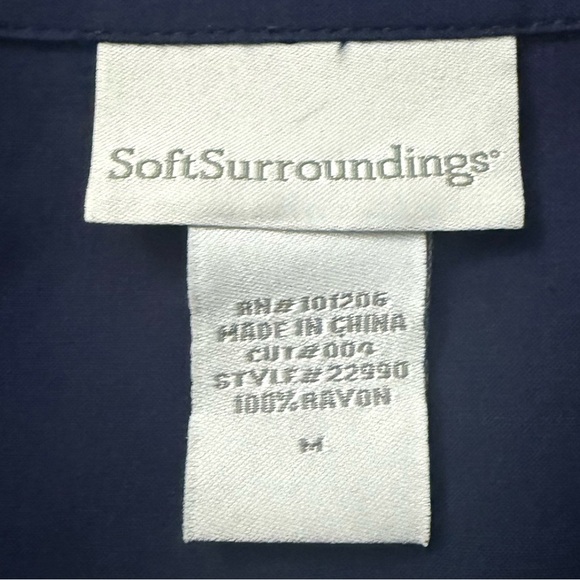 Soft Surroundings Cannes Rayon Tunic Blue Medium Asymmetrical - Picture 5 of 6